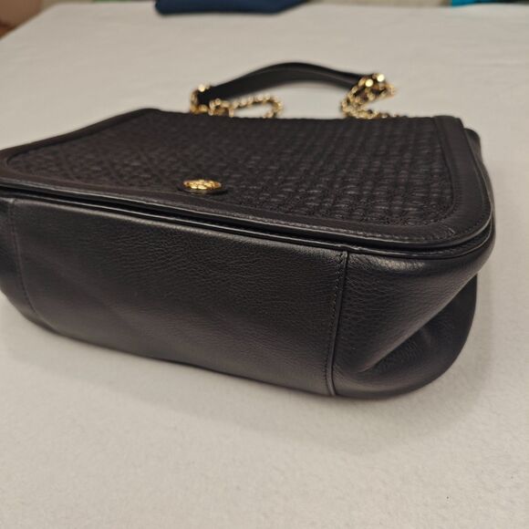 Tory Burch Bryant Quilted Signature Logo Chain Strap Black Gold Shoulder Bag - Picture 5 of 16